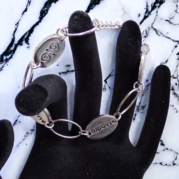 Alexa's Angels Silver Tone Mother's Madre Dainty Chain Link Bracelet 7 - 8" Long - Picture 9 of 9